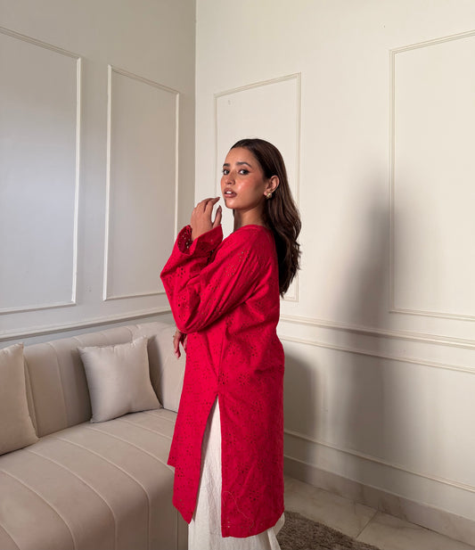 Delicate hakoba kurti with farshi salwar