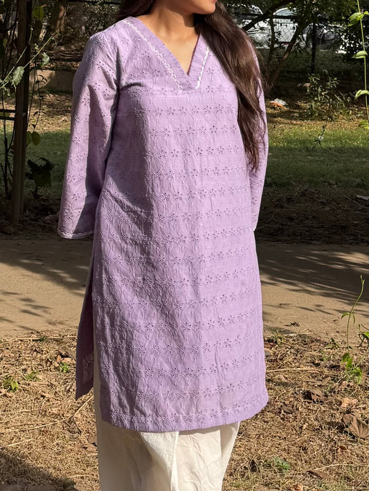 Delicate hakoba kurti with farshi salwar