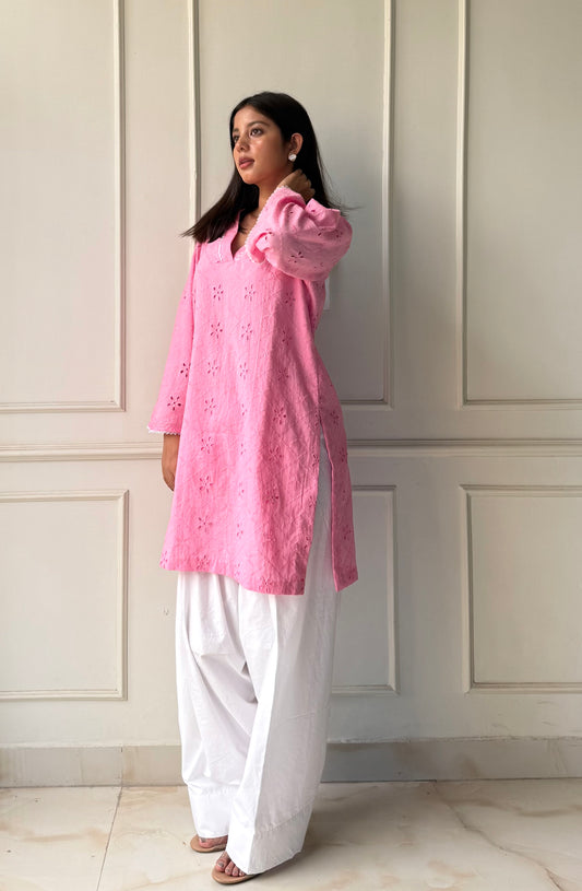 Delicate hakoba kurti with farshi salwar