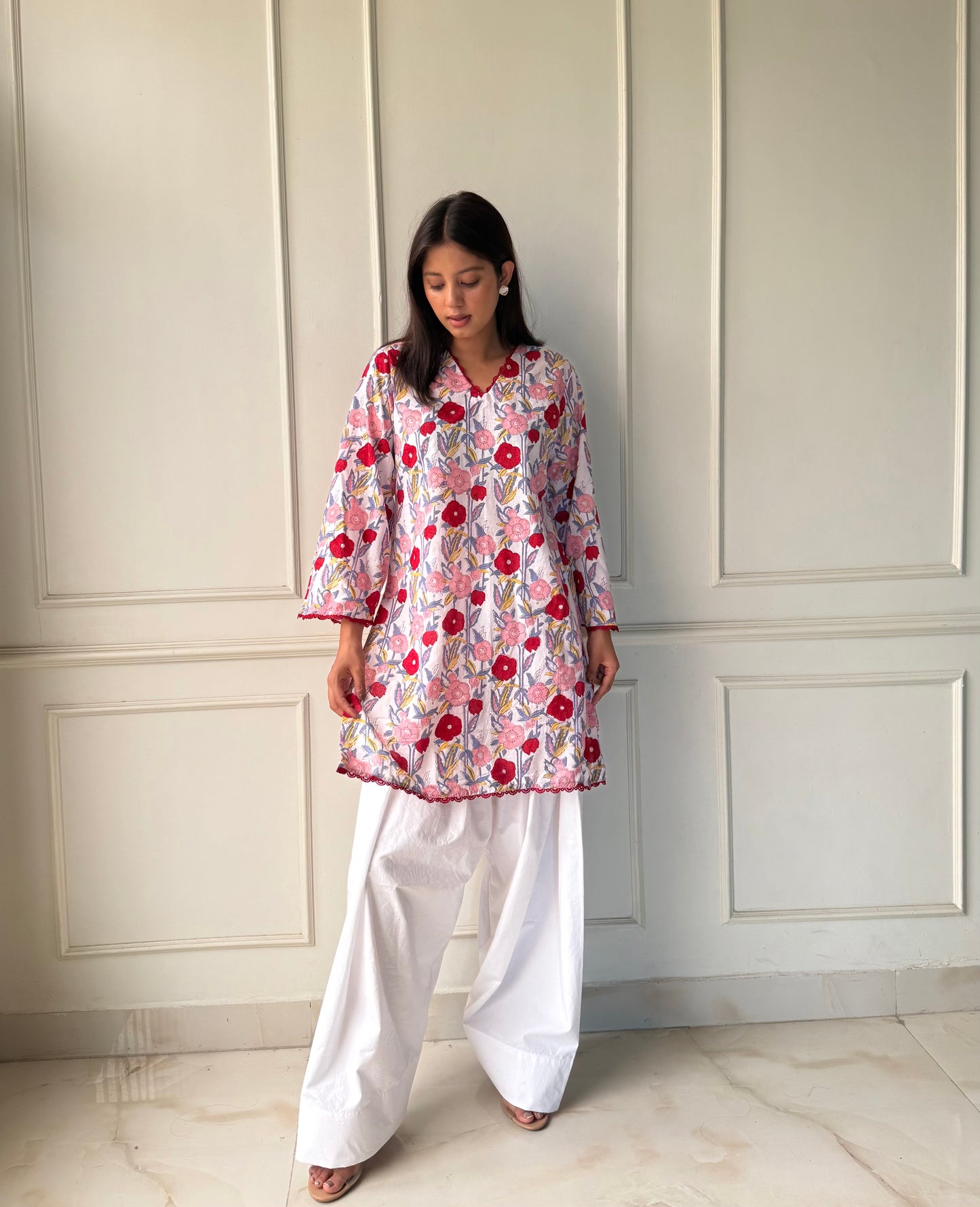 Classic floral farshi salwar suit set