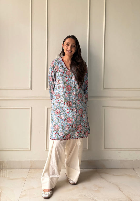 Classic floral farshi salwar suit set