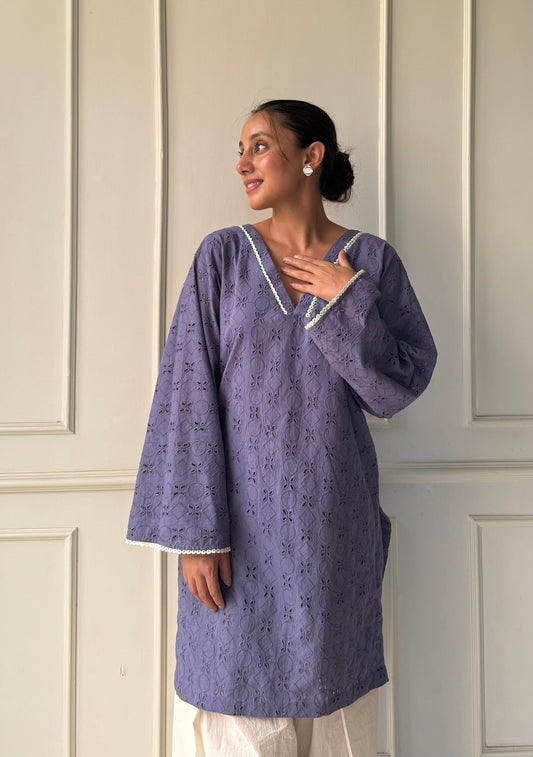 Delicate hakoba kurti with farshi salwar