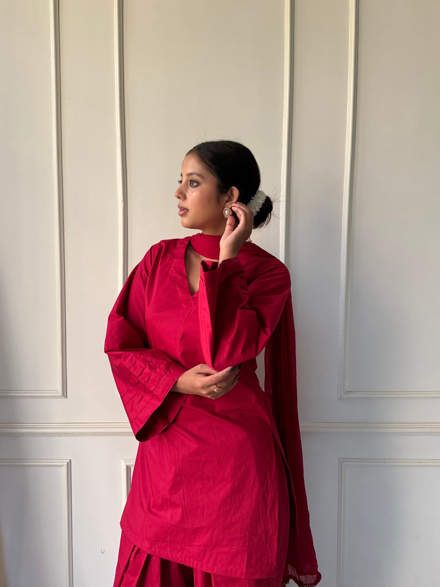 Maroon Farshi salwar set with dupatta