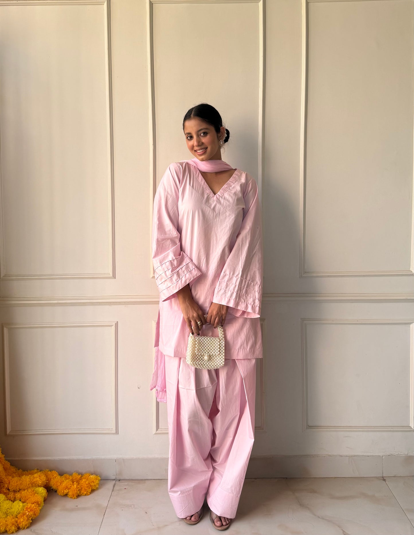 Pink Farshi salwar suit with dupatta