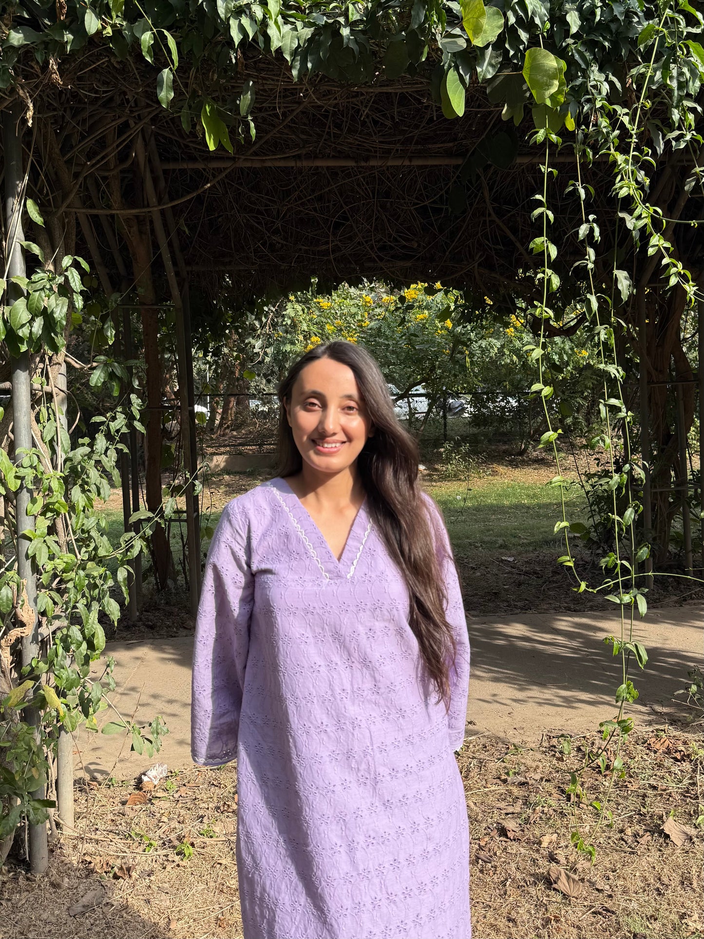 Delicate hakoba kurti with farshi salwar