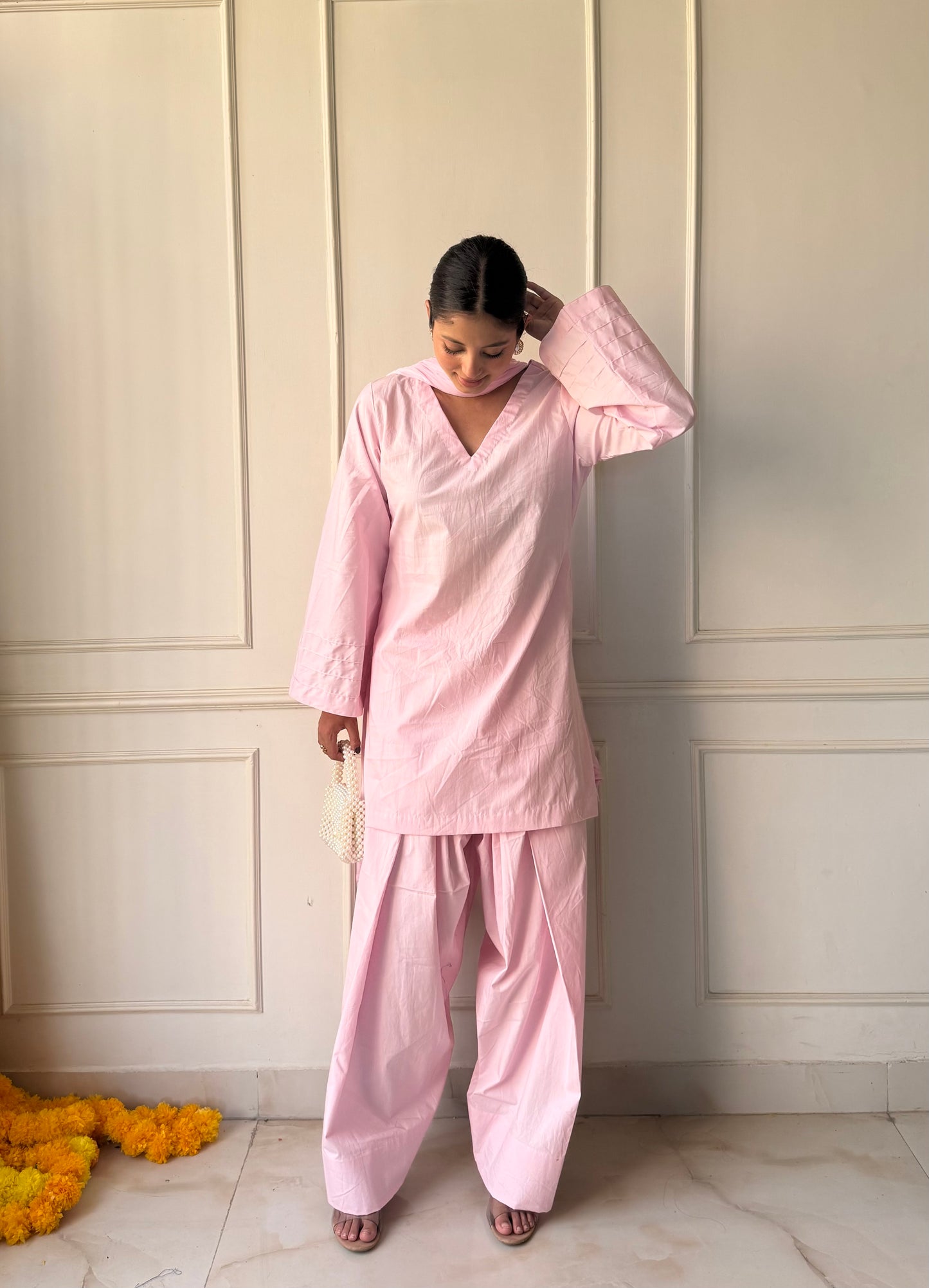 Pink Farshi salwar suit with dupatta