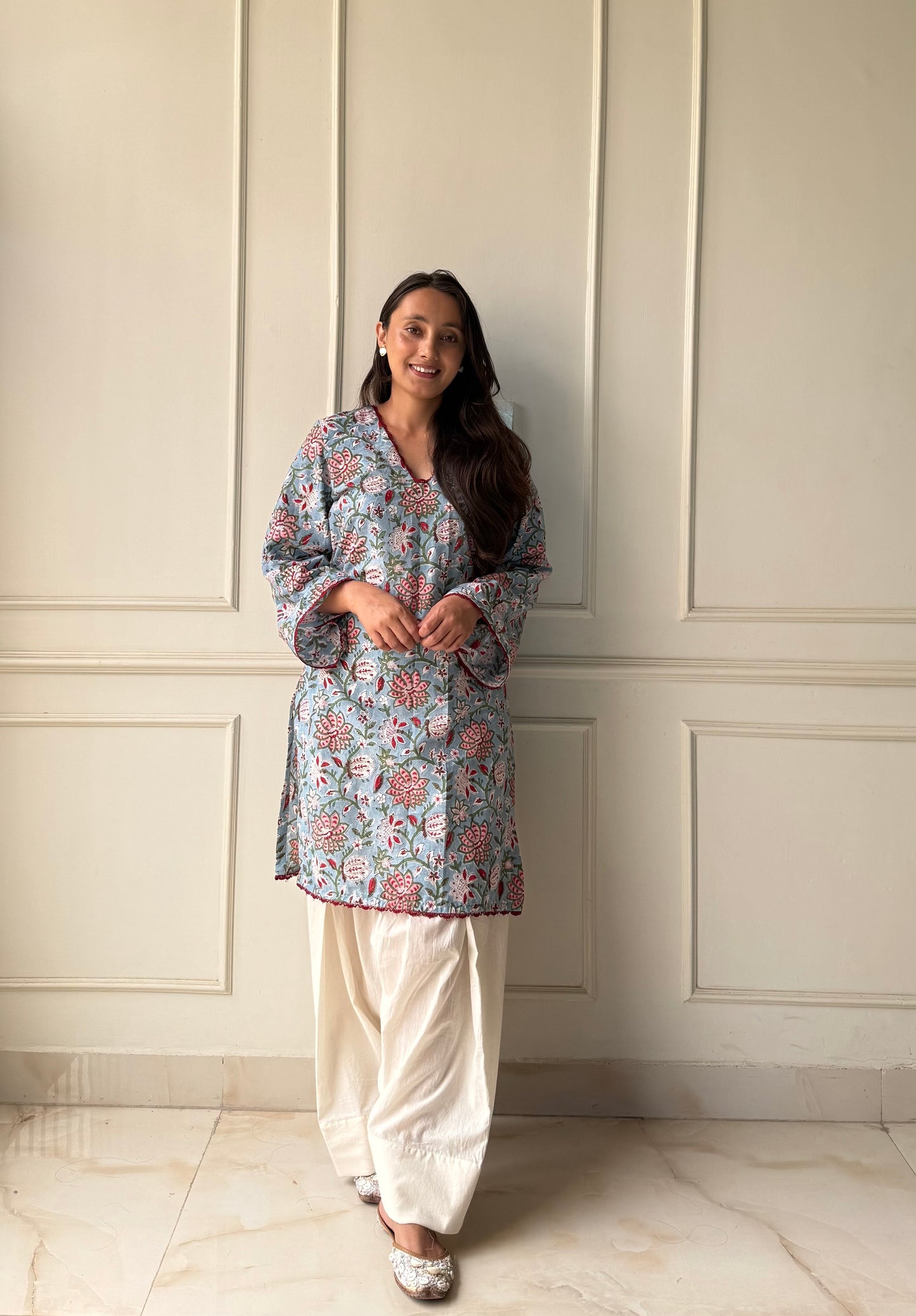 Classic floral farshi salwar suit set